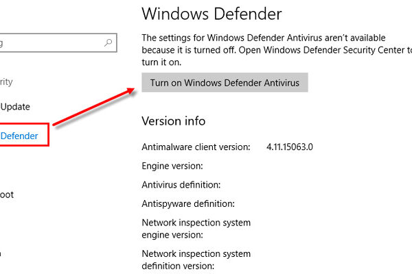 غیرفعال کردن windows defender در ویندوز۱۰