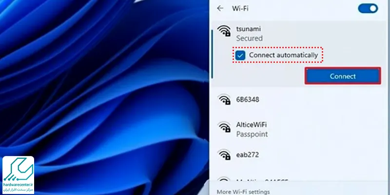 اتصال به وای فای در ویندوز 11 با تسک بار