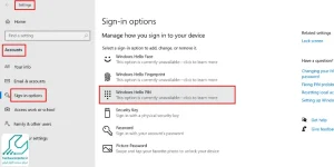 فعال کردن Windows Hello برای پسورد ویندوز 11