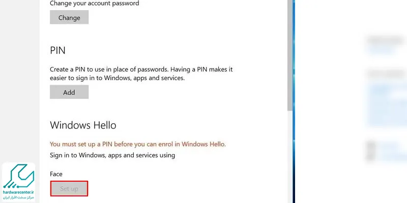 فعال کردن Windows Hello برای پسورد ویندوز 1102